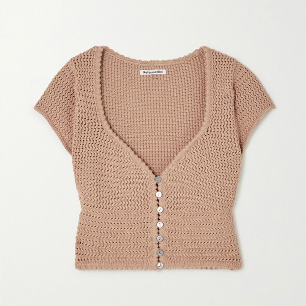 Reformation Caterina Light Brown Sweater. Size S.